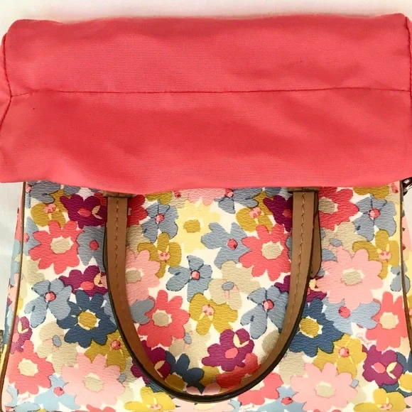 Coach Bennett Peyton Floral Mini Satchel Purse Bag Crossbody Multicolor Vintage - Picture 6 of 12